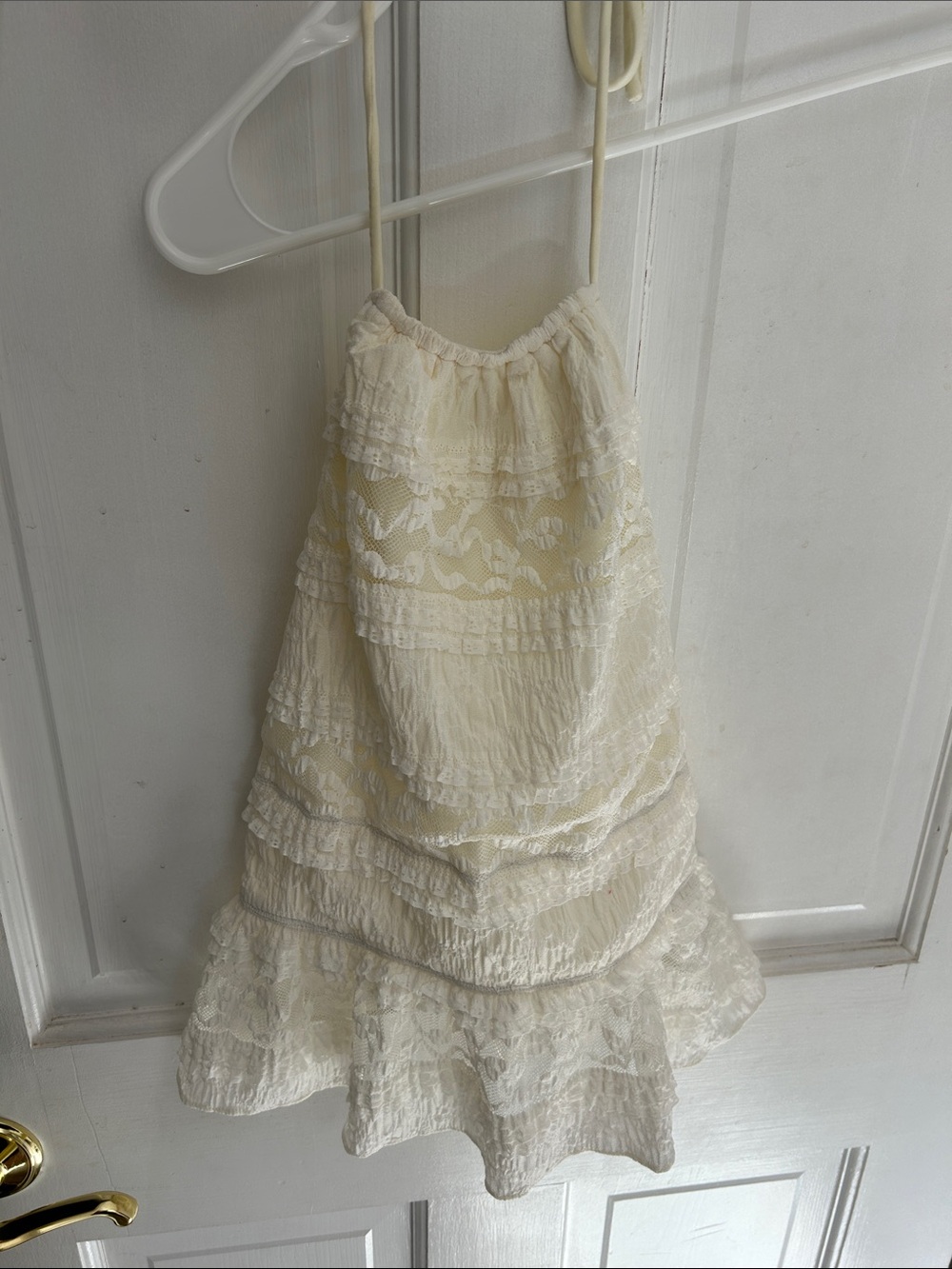 Lace Ruffled Halter Top - Picture 1 of 8